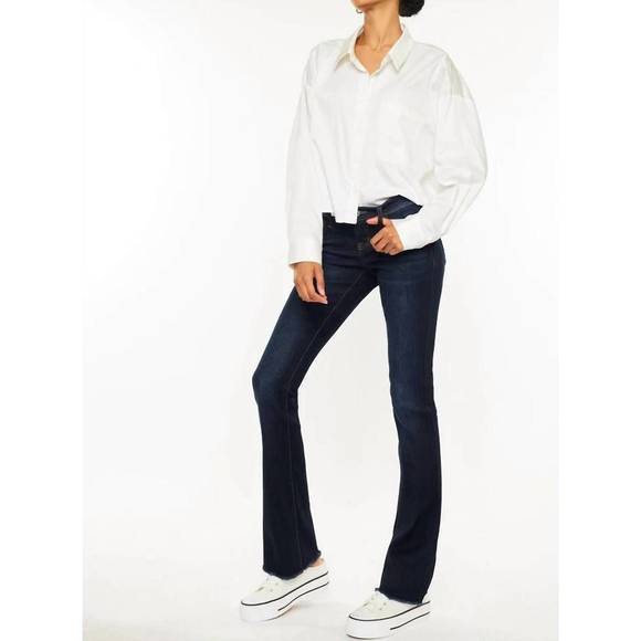 NEW KANCAN annie low rise bootcut jeans in dark - Picture 4 of 7